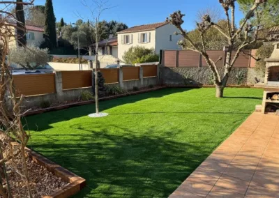 chantier gazon synthetique castries